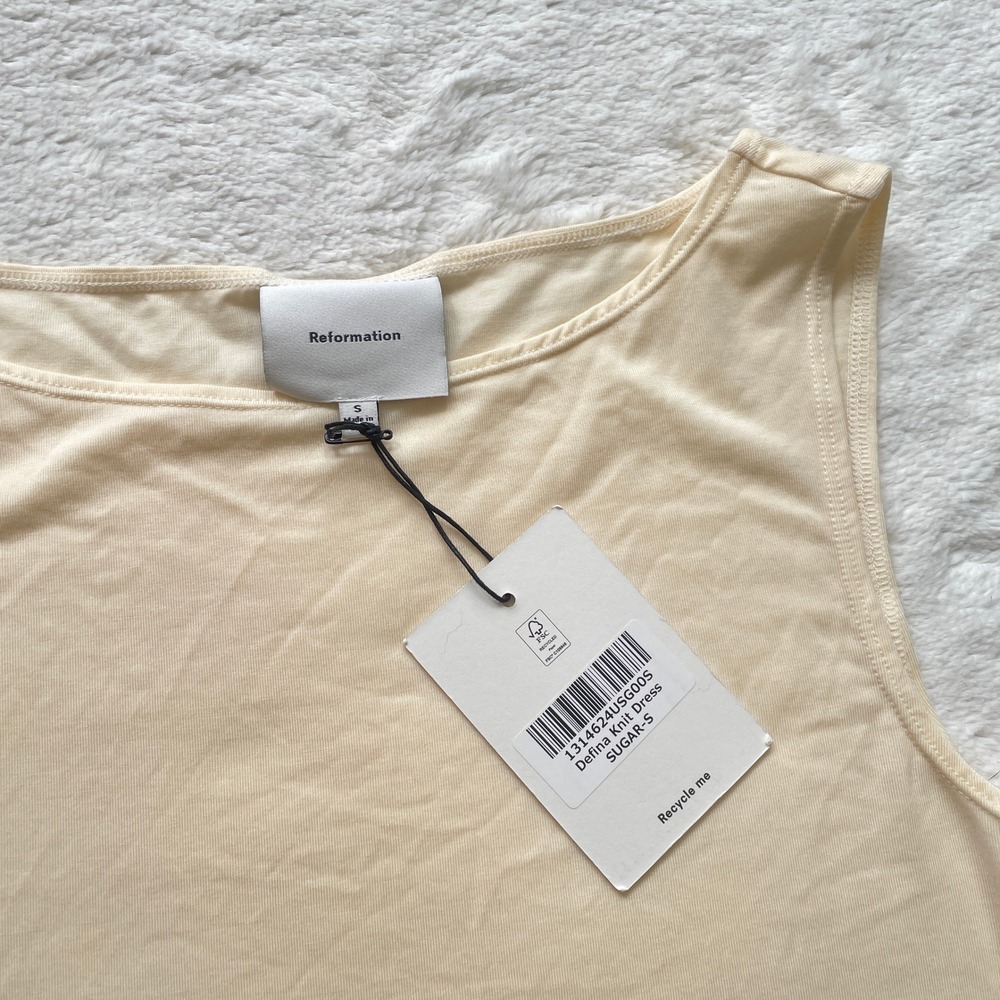 Sleeveless Cream Ruffle-Hem Mini Dress - Picture 4 of 11